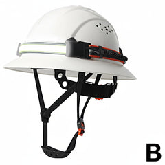Full Brim Safety Helmet with LED Headlamp & Taillight by Snagg A Safety Helmet