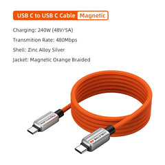 Magnetic 240W USB-C to USB-C Fast Charging Cable by Snagg A Charging Cable