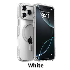 Luxury PE Striped Border MagSafe Phone Case – iPhone 14 Series - White / Cases & Covers