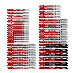 HSS Jigsaw Blades Set 30/50pcs | Assorted T-Shank Replacement Blades for Wood Plastic Metal Cutting