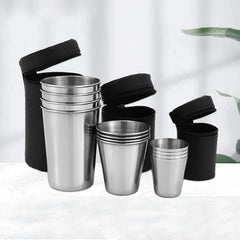Ouhoe Stainless Camping Cups Four Pcs Nestable Mugs Outdoors by Snagg A Mug