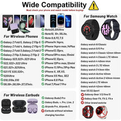 Samsung 3-in-1 Travel Wireless Charging Station | Galaxy Z Flip Fold S25 S24 Watch 8 7 Buds 3