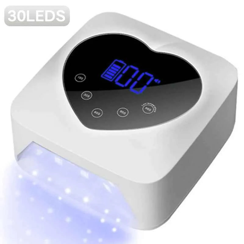 72W Professional Cordless UV/LED Nail Station – High Capacity Rechargeable Dryer with Smart HD Display