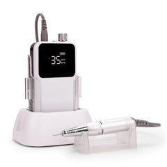 Professional 35,000 RPM Desktop Rechargeable Nail Drill – High Torque Cordless Manicure & Pedicure Station