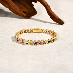 Heart-Shape Sapphire & Zircon Bracelet by Snagg A Bracelet