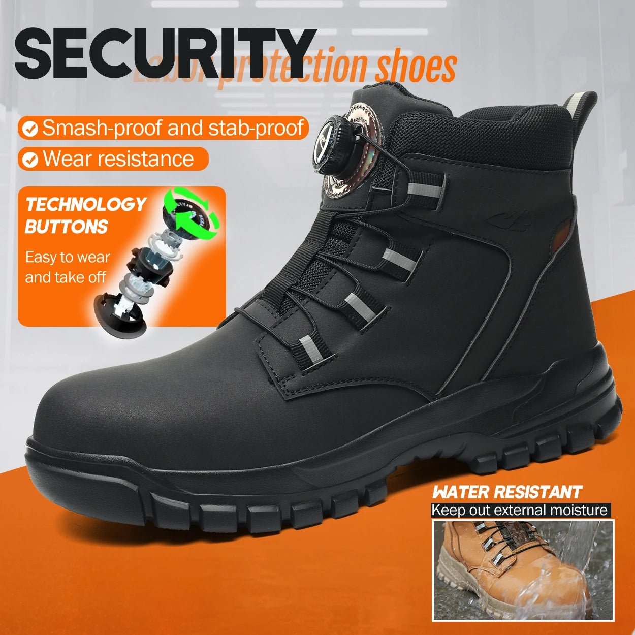Waterproof Men’s Safety Boots – Steel Toe Work by Snagg A Shoes