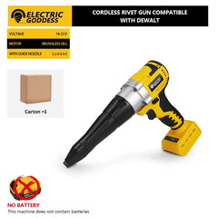 Brushless Electric Rivet Gun Cordless 3.2-4.8mm Automatic Riveting Power Tool for Dewalt 20V Battery