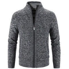 Men’s Single Breasted Knit Cardigan | Slim Fit Mandarin Collar Sweater Coat
