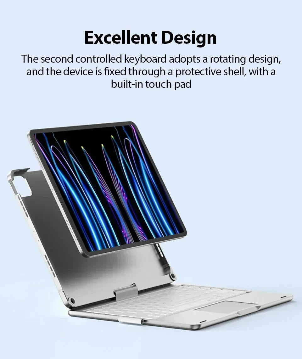 360 Degree Flip Backlit Magic Keyboard For iPad 11th Generation A16/ iPad Air 7 11 13 inch by Snagg A Wireless Keyboard