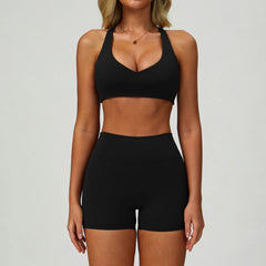 Women's 2/3-Piece Yoga Suit | Sports Bra High Waist Leggings & Shorts Push-Up Gym Activewear