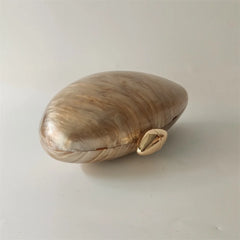 Pearl Brown Marble Acrylic Box Clutch by Snagg It Purses