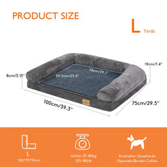 Orthopedic Pet Mattress with Bolster Sides & Washable Cover by Snagg A Pet Bed