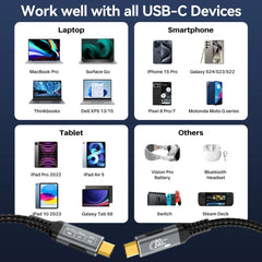 240W 80Gbps PD Fast Charging Cord for iPhone 16 Pro, MacBook, Laptop, Tablet & Switch by Snagg A Charging Cable