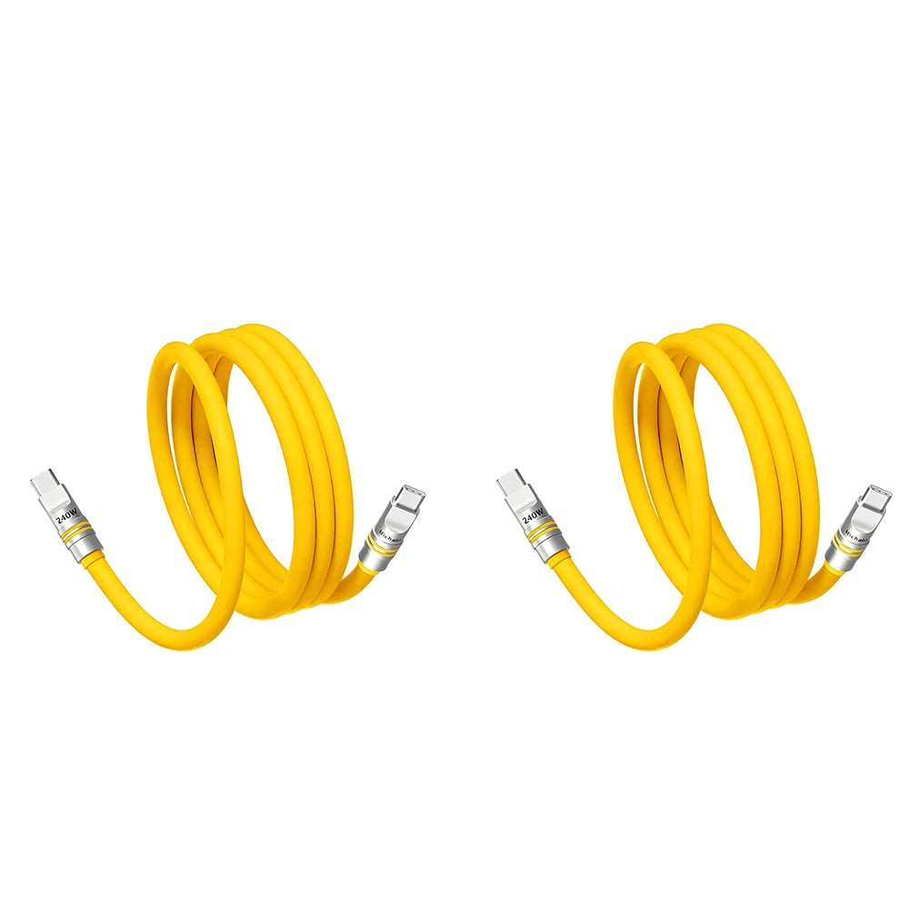 2-Pack USB-C to USB-C 240W PD Cable | Liquid Silicone Zinc Alloy Fast Charging for iPhone Laptop Tablets