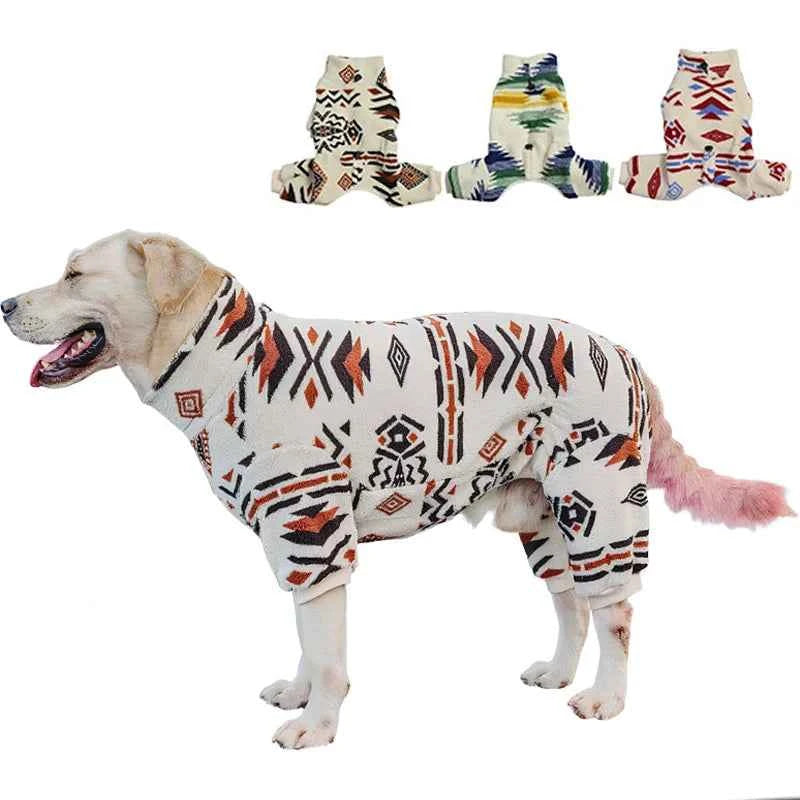 Fleece Turtleneck Dog Pyjamas – Soft Warm Winter Onesie for Small, Medium & Large Dogs (M–5XL)