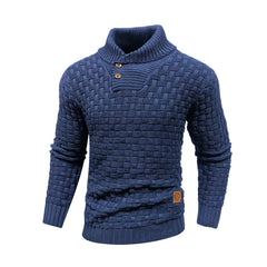 Men’s Waffle-Knit Turtleneck Pullover | Smart-Casual Thermal Winter Top