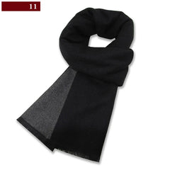 Men’s Luxury Wool Scarf — Cashmere Silk Blend Winter Plaid Shawl