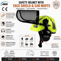 Forestry safety helmet kit with mesh face shield and earmuffs – image 4