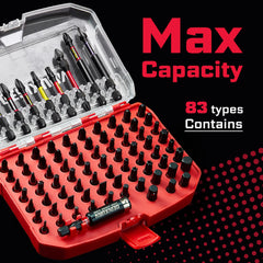 83 Pcs Magnetic Driver Bit Set – Phillips, Slotted, Torx, Hex & Pozi with Socket Adapter and Storage Case