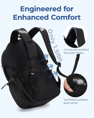 Casual Travel & College Backpack 15.6" – Lightweight Waterproof Weekender Sport Bookbag for Men & Women (20–35L)