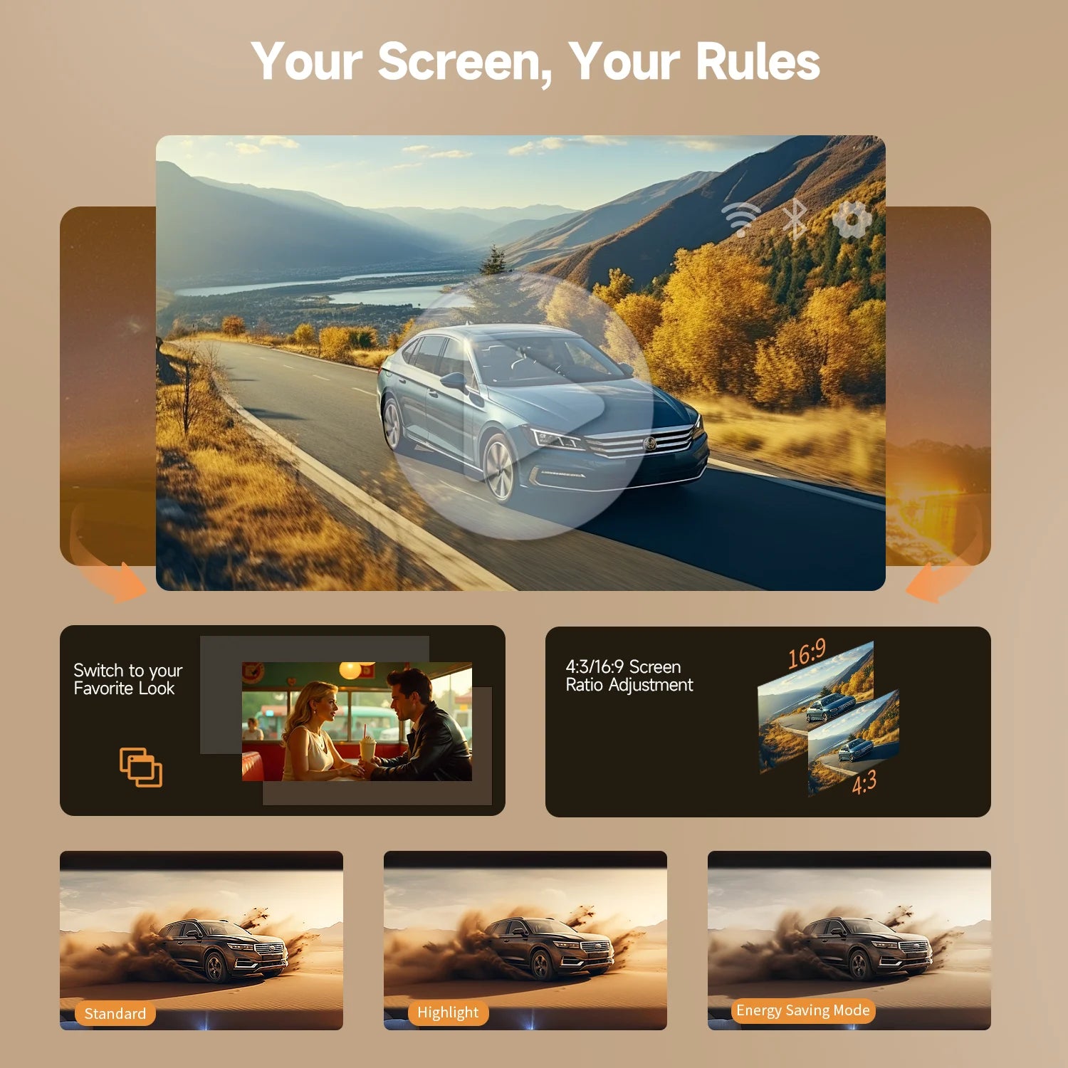 Mini Smart Projector Full HD 1080P with 4K Support by Snagg A Projector