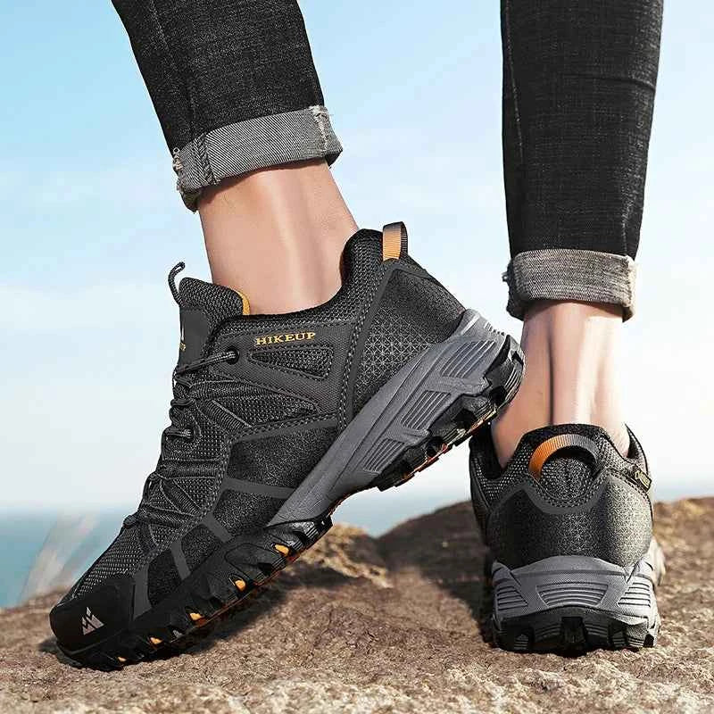 Men's Mesh & Suede Hiking Shoes – Breathable Trekking Shoes with EVA Insole & Rubber Sole