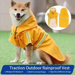 Waterproof Hooded Dog Raincoat with Reflective Strap by Snagg A Raincoat