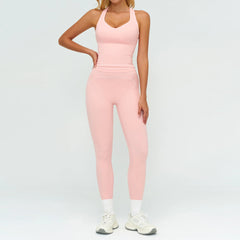 Women's 2-Piece Fitness Suit | Sports Bra & High Waist Leggings Yoga Gym Tracksuit Activewear