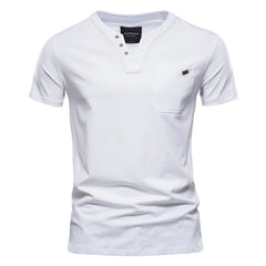 Cotton-Lycra V-Neck Tee | High-Elasticity Summer Essential