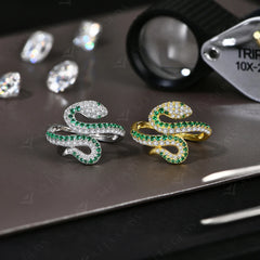 Snake-Shaped Full Moissanite Ring by Snagg A Ring