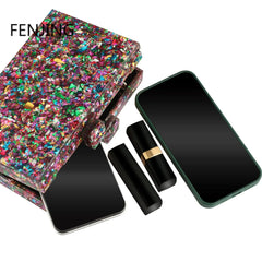 Multicolor Acrylic Geometric Box Clutch by Snagg It Purses