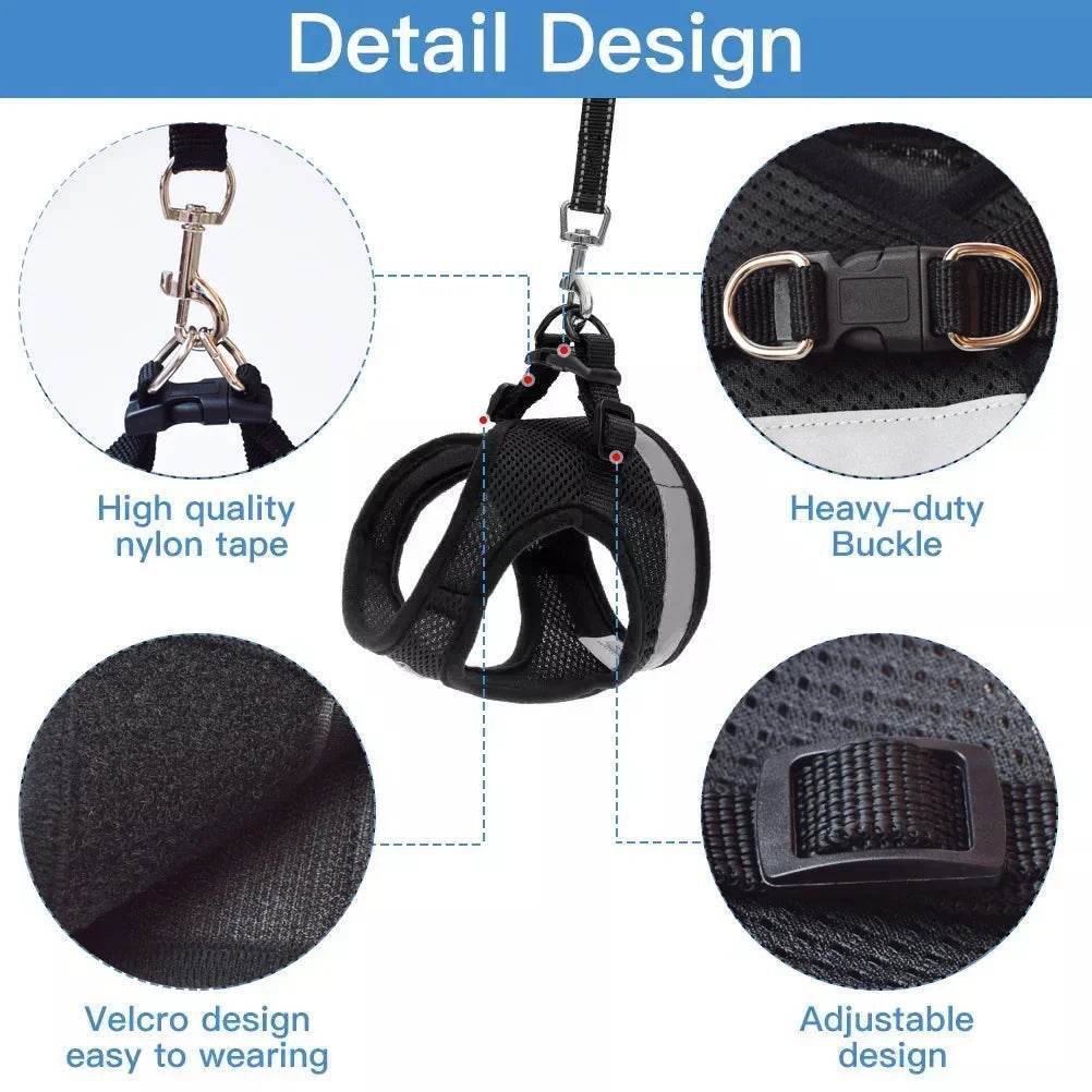 Breathable Escape-Proof Cat Harness & Leash Set - SnaggIt