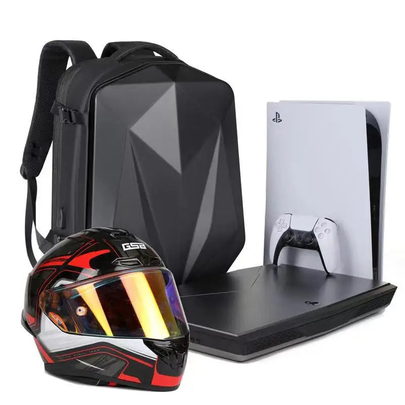 Men’s 18" Hard Shell Gaming & Motorcycle Helmet Backpack by Snagg A Backpack