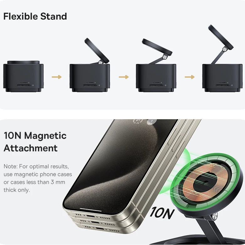 Magnetic Wireless Charger Qi2 15W for iPhone by Snagg A Charging Station