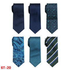 6 Pieces Classic Men’s Tie Set - Woven Jacquard Neckties for Business & Formal Events