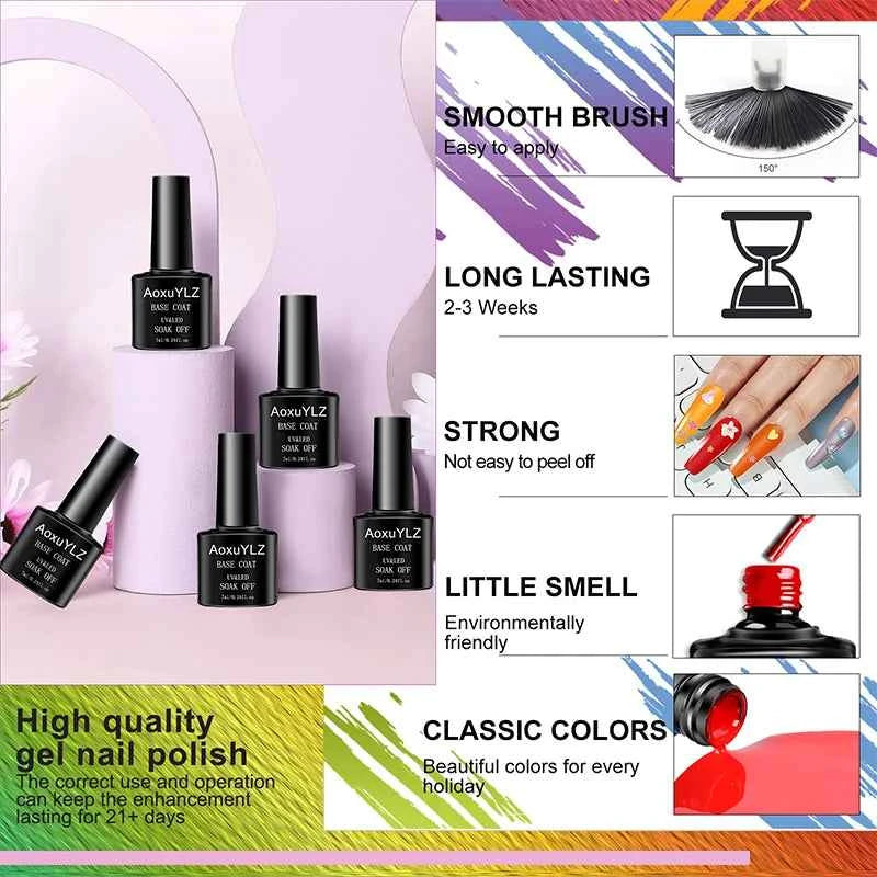 Professional 28 Piece Glass Bottle Gel Collection – 25 Color Palette with High-Gloss & Velvet Matte Finishes