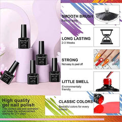 Professional 28 Piece Glass Bottle Gel Collection – 25 Color Palette with High-Gloss & Velvet Matte Finishes