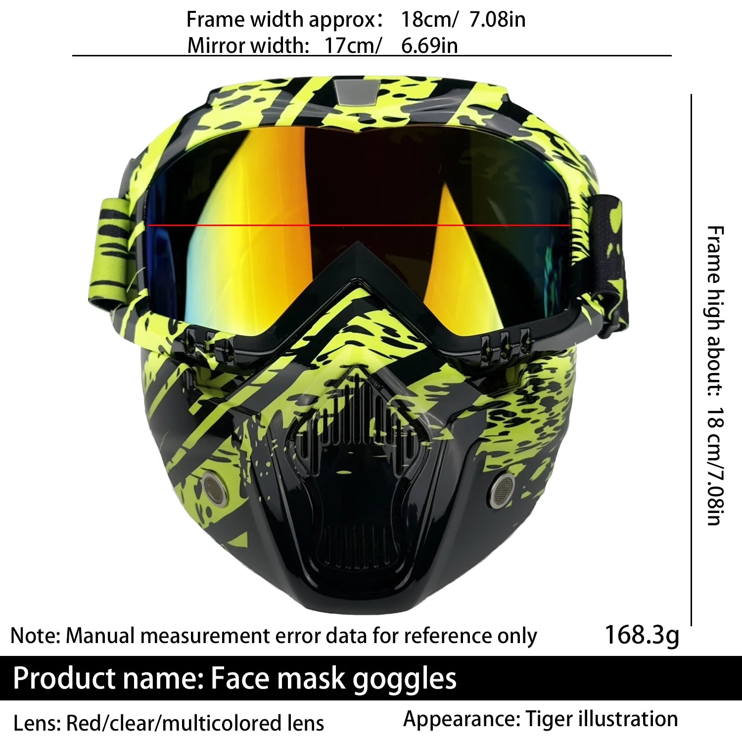 Motorcycle Face Mask with Goggles by Snagg A Motorcycle Goggles
