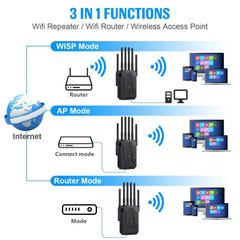 3000Mbps WiFi 6 Repeater Dual-Band 2.4G/5GHz Gigabit Signal Booster by Snagg A WiFi Booster
