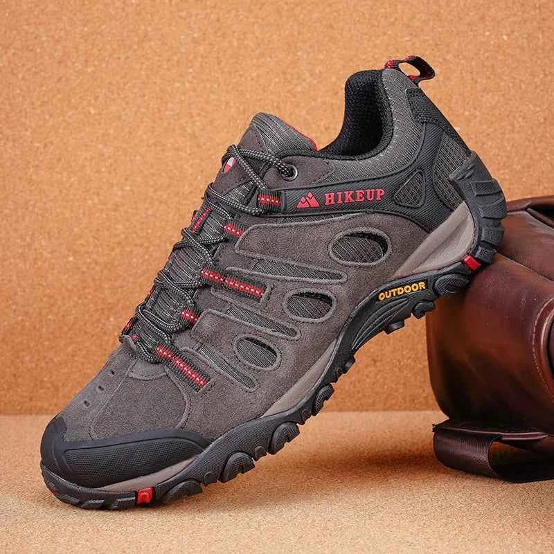 Low-Cut Trekking Shoes – Breathable Cotton-Lined Hiking Sneakers, Grey or Khaki