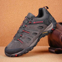 Low-Cut Trekking Shoes – Breathable Cotton-Lined Hiking Sneakers, Grey or Khaki