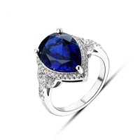 Blue Sapphire Pear Cut Ring - SnaggIt