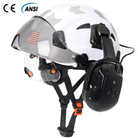 Safety Helmet With Bluetooth Earmuffs Double Visors Reflective Stickers by Snagg A Safety Helmet