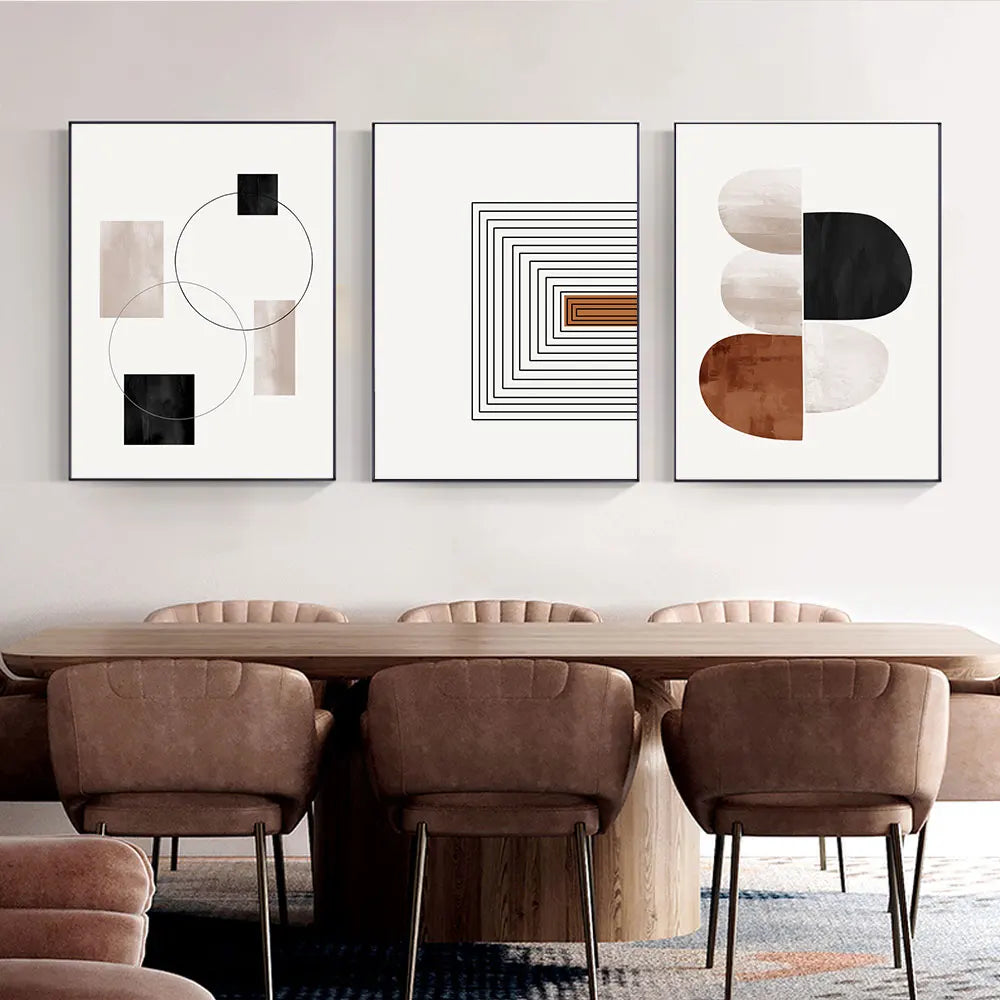 3 Pcs Geometric Abstract Wall Art by Snagg A Print