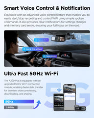 2K Dual Channel Dash Cam with Night Vision & Voice Control | Ultra HD HDR Video Recorder