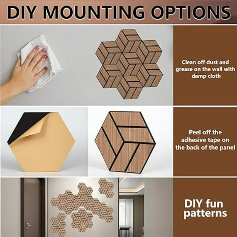 Wood Grain Acoustic Panel Wall Stickers by Snagg A Wall Sticker