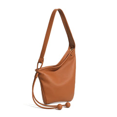 Genuine Leather Women's Shoulder Tote – Luxury Shopping Bag with Slit Pocket for All Seasons