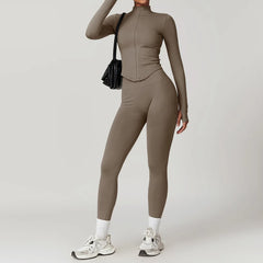 Women's 2/3/4-Piece Seamless Yoga Set | Long Sleeve Tracksuit Sports Bra Gym Leggings Activewear