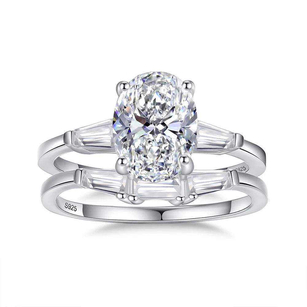 2ct Pink Oval Moissanite Ring Set - SnaggIt