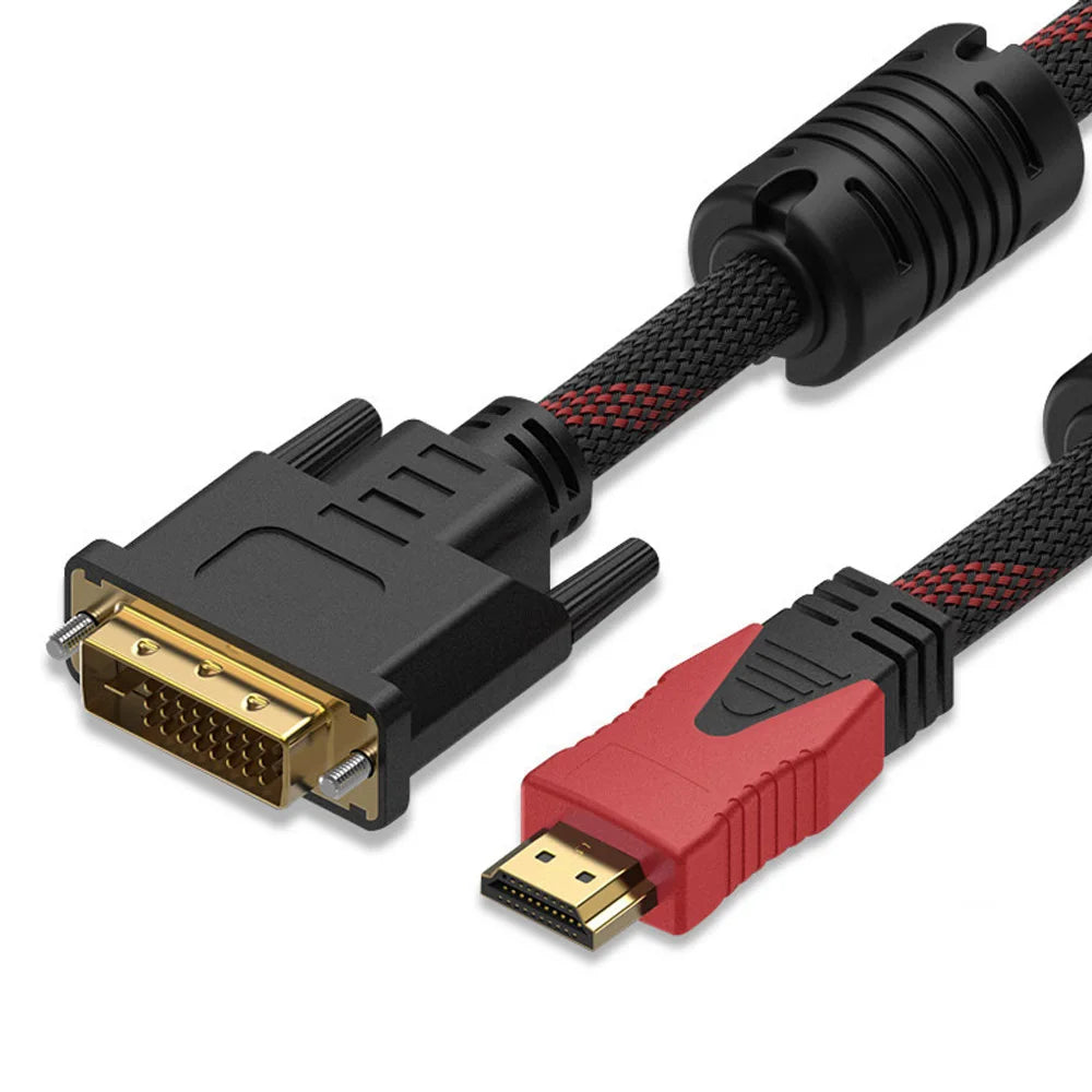HDMI to DVI-D 24+1 Cable 1080P – Bi-Directional Male to Male Adapter for HDTV, DVD, Projector & PS4/PS3